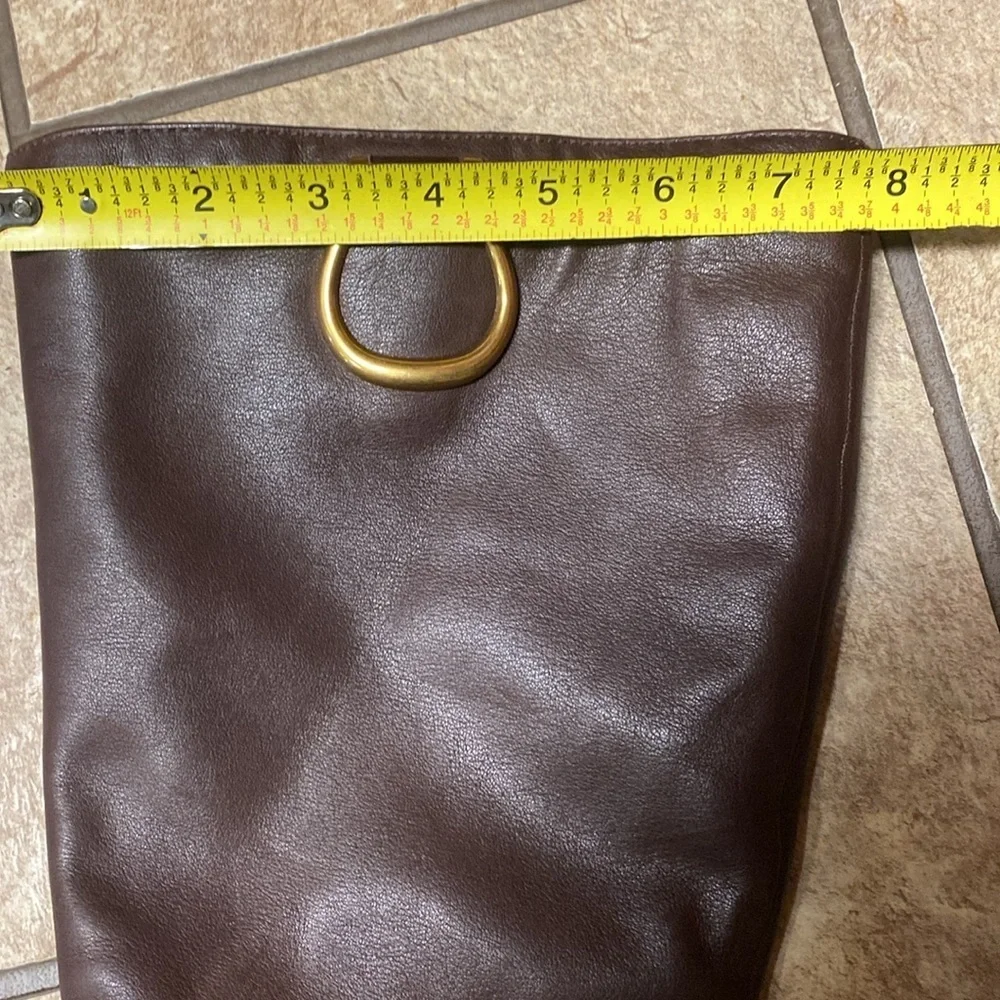 Naturalizer Brown Wide-Calf Size 5.5 Knee High Boots with Gold Accent Sleek Fall